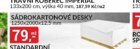 SÁDROKARTONOVÉ DESKY 1250x2000x12,5 mm