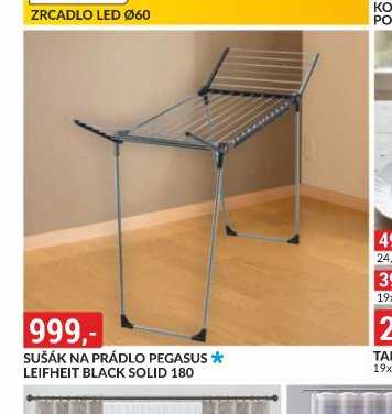 SUŠÁK NA PRÁDLO PEGASUS LEIFHEIT BLACK SOLID 180