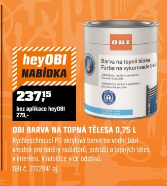 OBI barva na topná tělesa 0,75 l