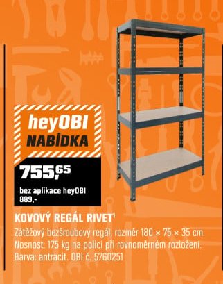 KOVOVÝ REGÁL RIVET