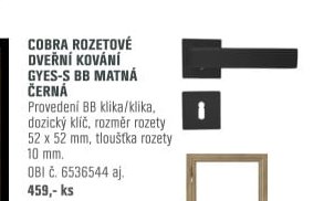 Cobra rozetové dveřní kování Gyes-S BB matná černá