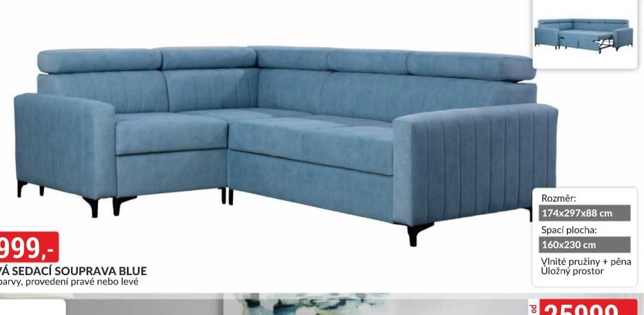 ROHOVÁ SEDACÍ SOUPRAVA BLUE