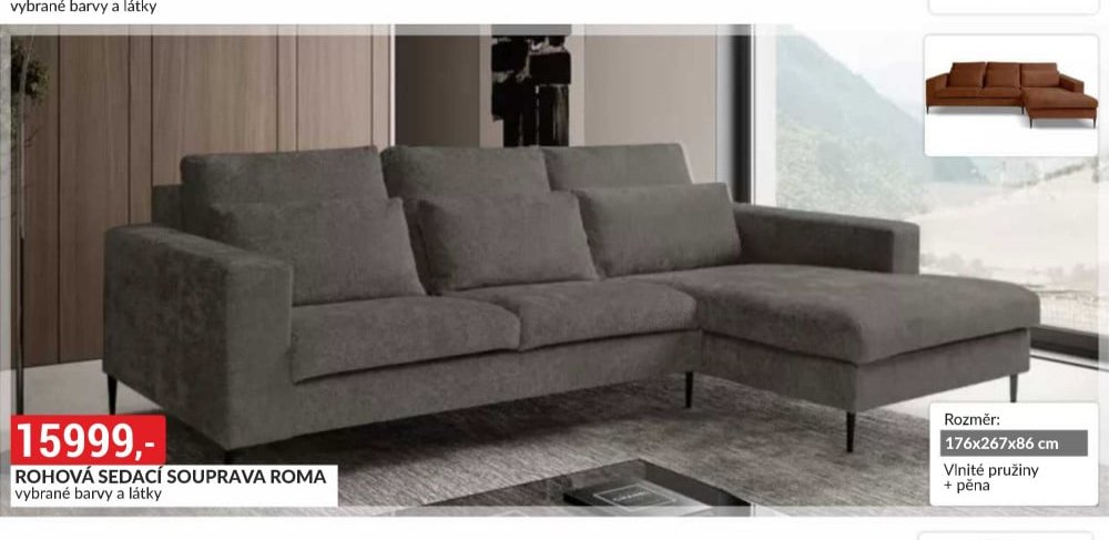 ROHOVÁ SEDACÍ SOUPRAVA ROMA
