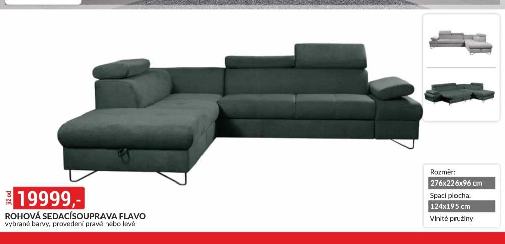 ROHOVÁ SEDACÍ SOUPRAVA FLAVO