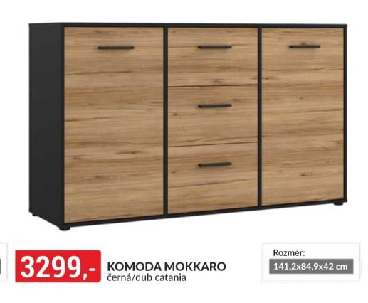KOMODA MOKKARO černá/dub catania