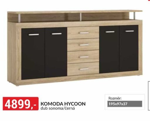 KOMODA HYCOON dub sonoma/černá