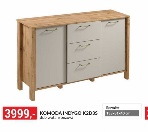 KOMODA INDYGO K2D3S dub wotan/béžová
