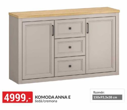 KOMODA ANNA E šedá/cremona