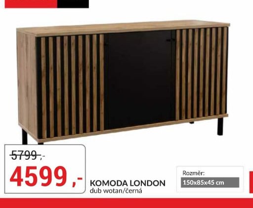 KOMODA LONDON dub wotan/černá
