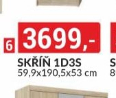 SKŘÍŇ 1D3S 59,9x190,5x53 cm