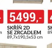 SKŘÍŇ 2D SE ZRCADLEM 89,7x190,5x53 cm