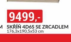 SKŘÍŇ 4D6S SE ZRCADLEM 176,3x190,5x53 cm