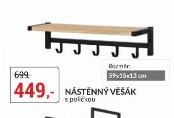 NÁSTĚNNÝ VĚŠÁK s poličkou