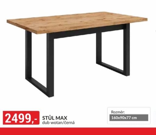 STŮL MAX dub wotan/černá