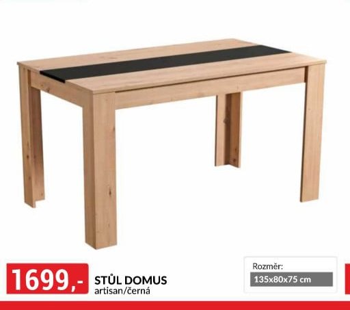 STŮL DOMUS artisan/černá