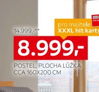 POSTEL, PLOCHA LŮŽKA CCA 160X200 CM