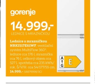 Lednice s mrazničkou Gorenje NRKI517E61WF