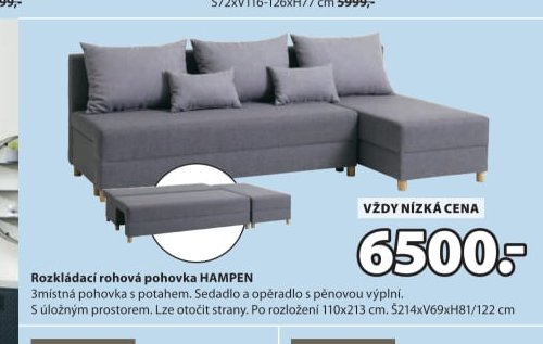 Rozkládací rohová pohovka HAMPEN