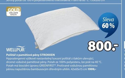 Polštář z paměťové pěny STROKKEN