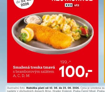 Smažená treska tmavá s bramborovým salátem