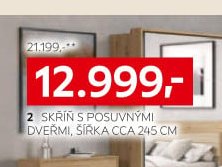 SKŘÍŇ S POSUVNÝMI DVEŘMI, ŠÍŘKA CCA 245 CM