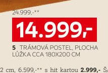 TRÁMOVÁ POSTEL, PLOCHA LŮŽKA CCA 180X200 CM