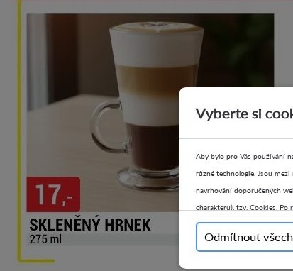 Skleněný hrnek 275 ml