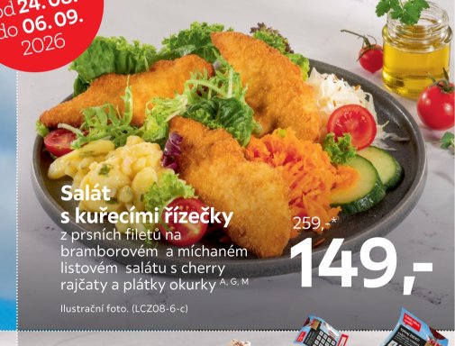 Salát s kuřecími řízečky