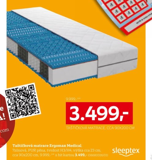 Taštičková matrace Ergomax Medical