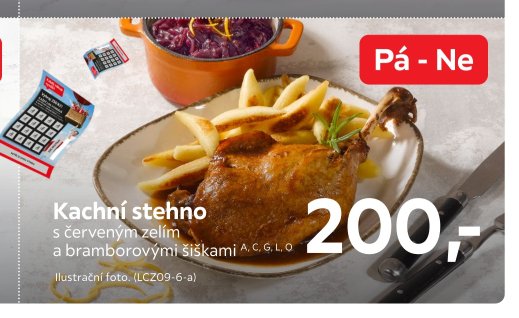 Kachní stehno s červeným zelím a bramborovými šiškami
