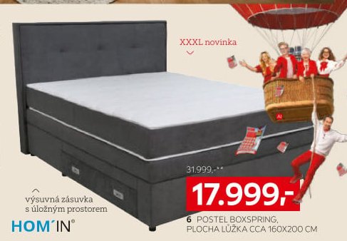 POSTEL BOXSPRING, PLOCHA LŮŽKA CCA 160X200 CM