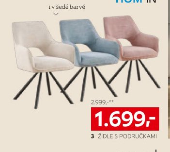 3 Židle s područkami