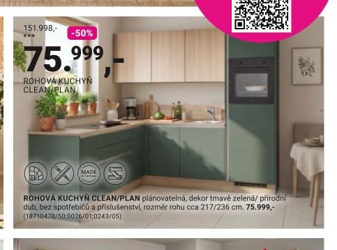Rohová kuchyň CLEAN/PLAN