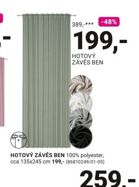 Hotový závěs Ben