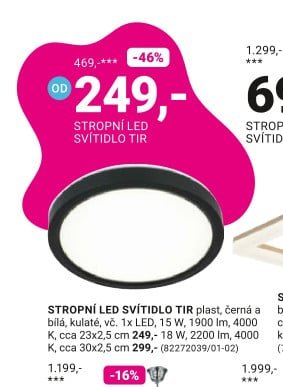 STROPNÍ LED SVÍTIDLO TIR