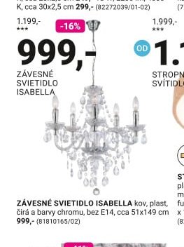ZÁVESNÉ LED SVIETIDLO ISABELLA