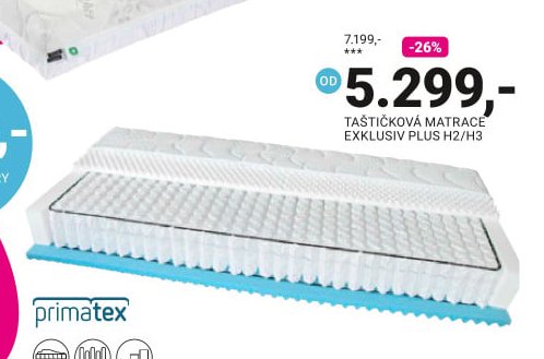TAŠTIČKOVÁ MATRACE EXKLUSIV PLUS H2/H3