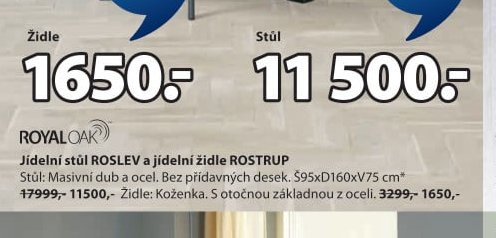 Jídelní stůl ROSLEV a jídelní židle ROSTRUP