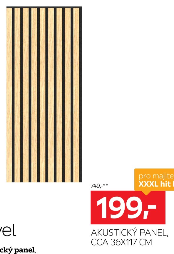 Akustický panel, cca 36x117 cm