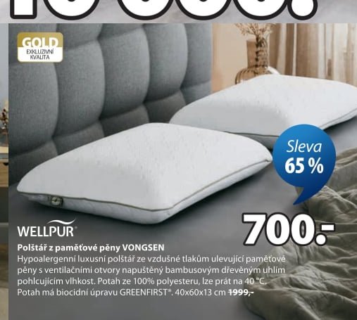 Polštář z paměťové pěny VONGSEN