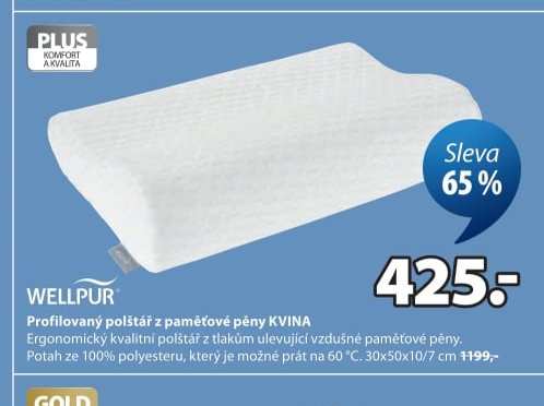 Profilovaný polštář s paměťovou pěnou KVINA