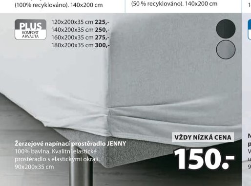 Žerzejové napínací prostěradlo JENNY