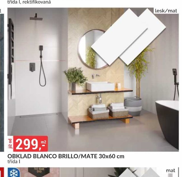OBKLAD BLANCO BRILLO/MATE 30x60 cm