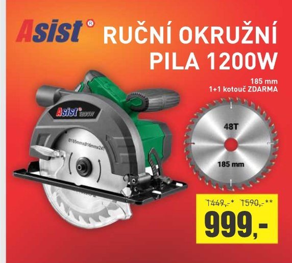RUČNÍ OKRUŽNÍ PILA 1200W