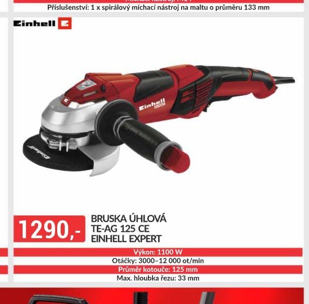BRUSKA ÚHLOVÁ TE-AG 125 CE EINHELL EXPERT