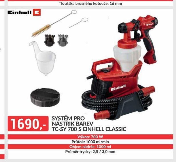 SYSTÉM PRO NÁSTŘIK BAREV TC-SY 700 S EINHELL CLASSIC
