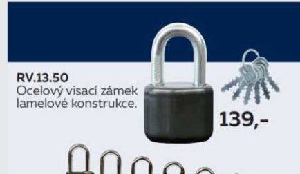 RV.13.50 Ocelový visací zámek lamelové konstrukce