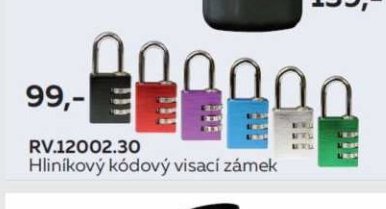 RV.12002.30 Hliníkový kódový visací zámek