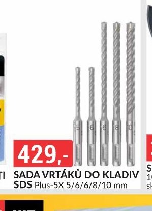 SADA VRTÁKŮ DO KLADIV SDS Plus-5X 5/6/6/8/10 mm