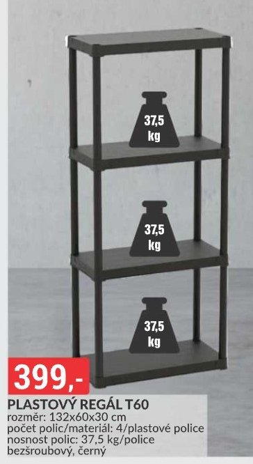 PLASTOVÝ REGÁL T60